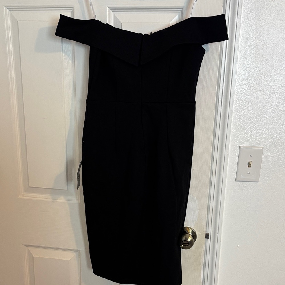 Lulus Classic Glam Black Off Shoulder Cocktail Dress NWT M - Picture 7 of 9